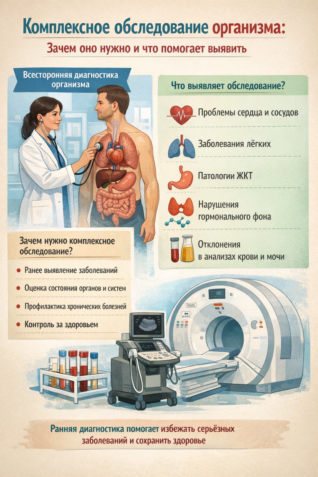 Комплексное обследование организма: зачем оно нужно и что помогает выявить